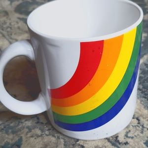 Rainbow ceramic F.T.D.A. 1984 mug